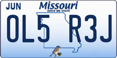 MO license plate OL5R3J