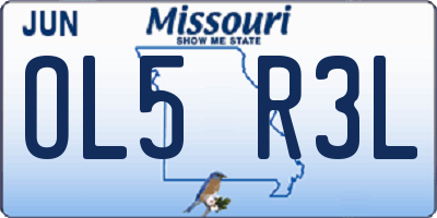 MO license plate OL5R3L