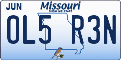 MO license plate OL5R3N