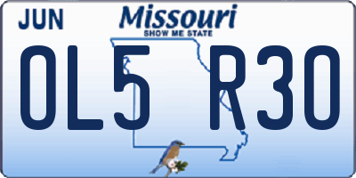 MO license plate OL5R3O