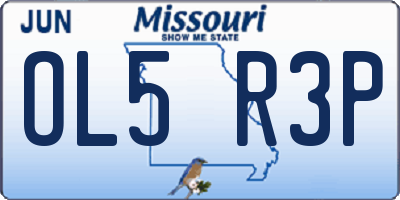 MO license plate OL5R3P