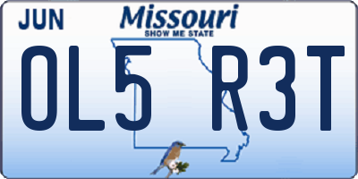MO license plate OL5R3T