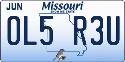 MO license plate OL5R3U