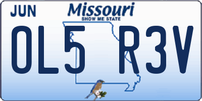 MO license plate OL5R3V