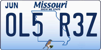 MO license plate OL5R3Z