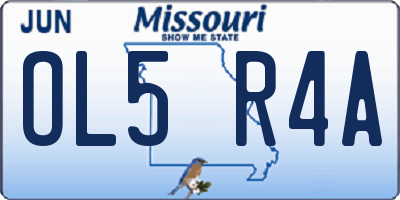 MO license plate OL5R4A