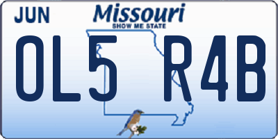 MO license plate OL5R4B