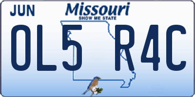MO license plate OL5R4C