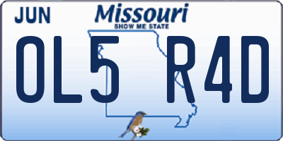 MO license plate OL5R4D