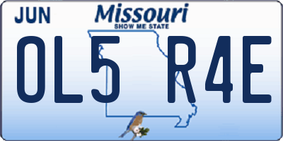 MO license plate OL5R4E