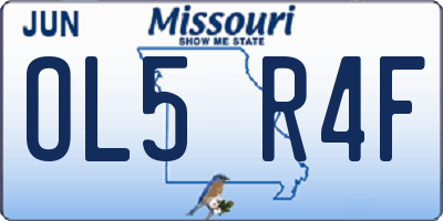 MO license plate OL5R4F