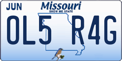 MO license plate OL5R4G