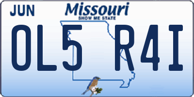 MO license plate OL5R4I