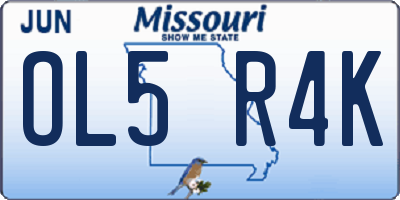 MO license plate OL5R4K
