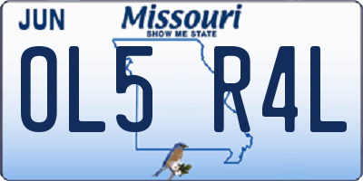 MO license plate OL5R4L