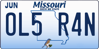 MO license plate OL5R4N