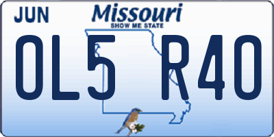 MO license plate OL5R4O
