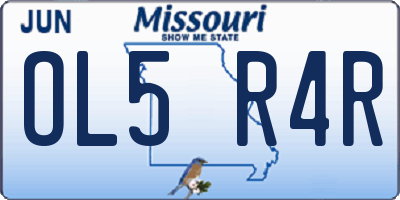 MO license plate OL5R4R