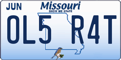 MO license plate OL5R4T