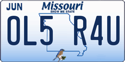 MO license plate OL5R4U