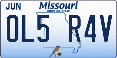 MO license plate OL5R4V
