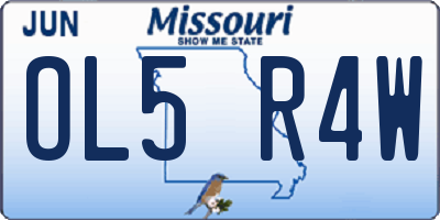 MO license plate OL5R4W