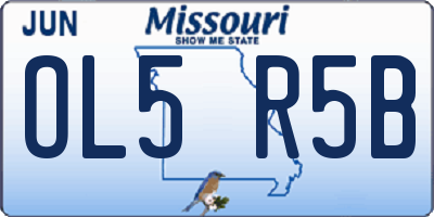 MO license plate OL5R5B