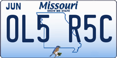 MO license plate OL5R5C