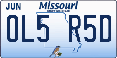 MO license plate OL5R5D