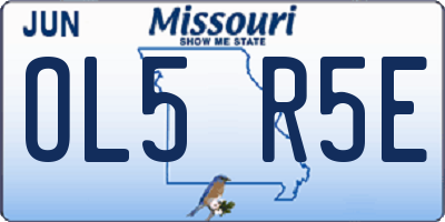 MO license plate OL5R5E