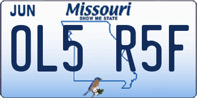 MO license plate OL5R5F