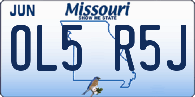 MO license plate OL5R5J
