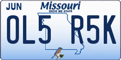 MO license plate OL5R5K