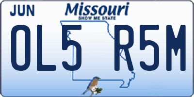 MO license plate OL5R5M