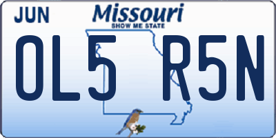 MO license plate OL5R5N