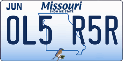 MO license plate OL5R5R