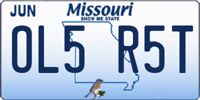 MO license plate OL5R5T