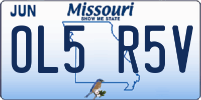 MO license plate OL5R5V