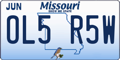 MO license plate OL5R5W