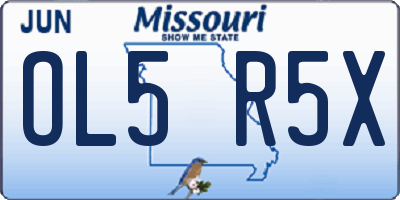 MO license plate OL5R5X