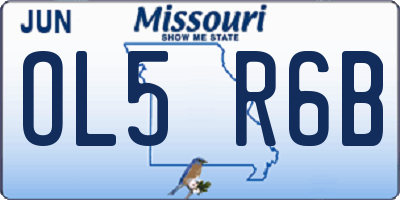 MO license plate OL5R6B