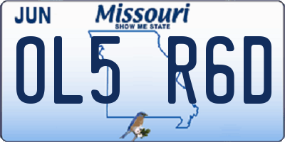 MO license plate OL5R6D