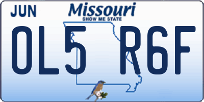 MO license plate OL5R6F