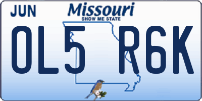 MO license plate OL5R6K