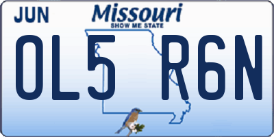 MO license plate OL5R6N