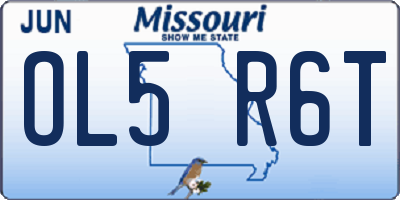MO license plate OL5R6T
