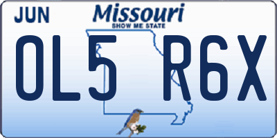 MO license plate OL5R6X