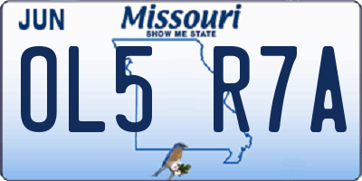 MO license plate OL5R7A