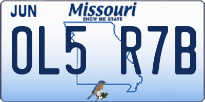 MO license plate OL5R7B