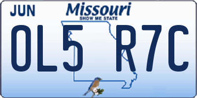 MO license plate OL5R7C